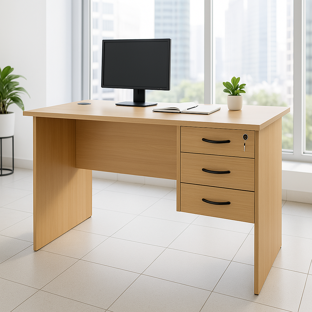 0.9m office desk, 1.8m advance office desk, 2-door filing furniture, 3-link waiting bench, 3.0m Boardroom Table, 4-Drawer Filing Cabinet, Clerical Office Chair, directors office seat, Dual Orthopedic Office Chair, Executive office desk, mahogany coat hunger, reclining executive seat No
