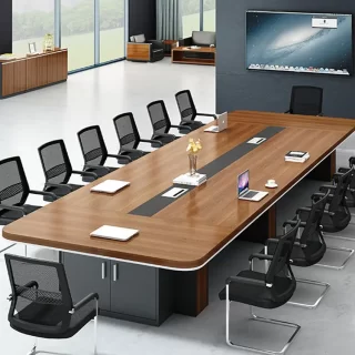 1.8m advance office desk, 3-link office reception bench, 3-link waiting bench, 4-Drawer Filing Cabinet, coffee table, Dual Orthopedic Office Chair, mahogany coat hunger, Modern executive desk No