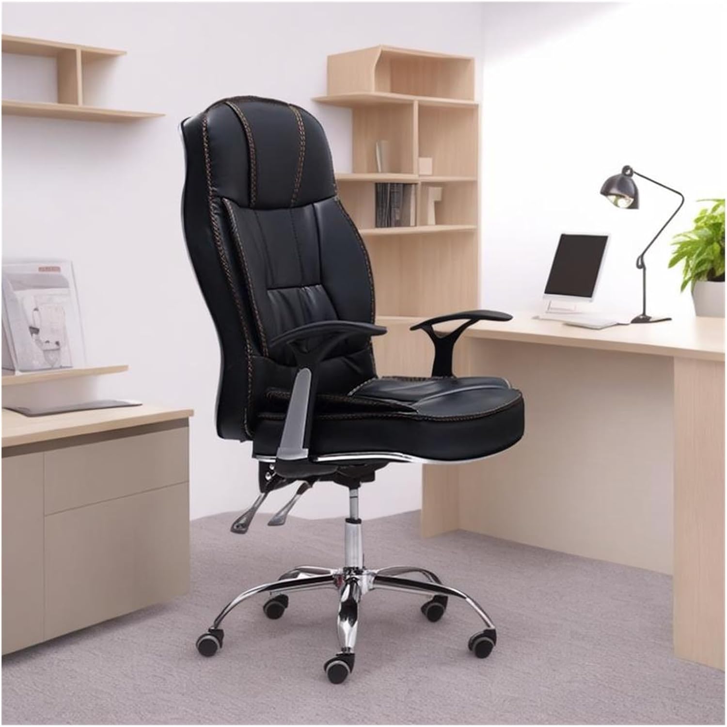 2-Way Office Workstation, 3-drawer filing cabinet, 3-link waiting bench, 9-locker filing cabinet, Dual Orthopedic Office Chair, Ergonomic office chair, Executive office desk, headrest office eat