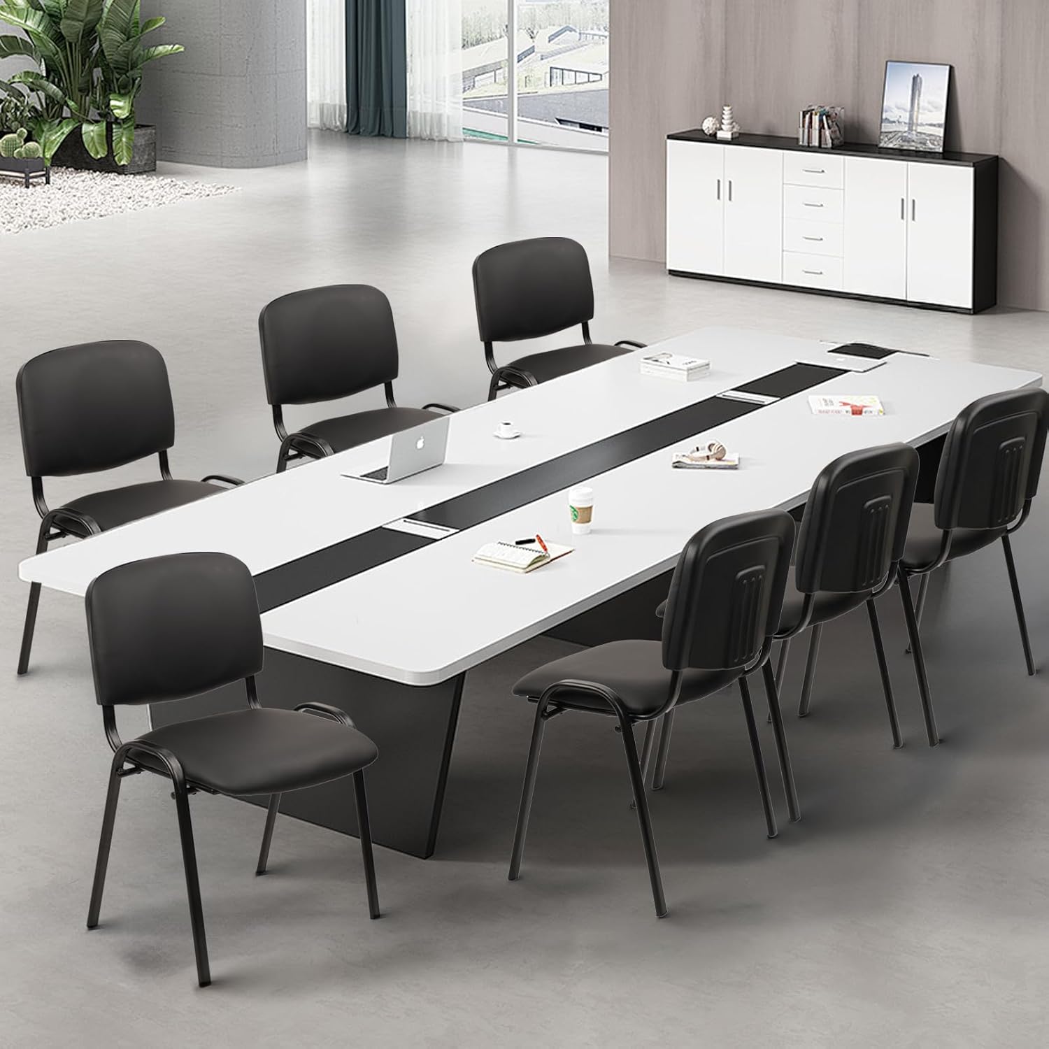 5-seater waiting sofa, Clerical Office Chair, Executive workstation, full glass filing cabinet, Wooden Office Credenza