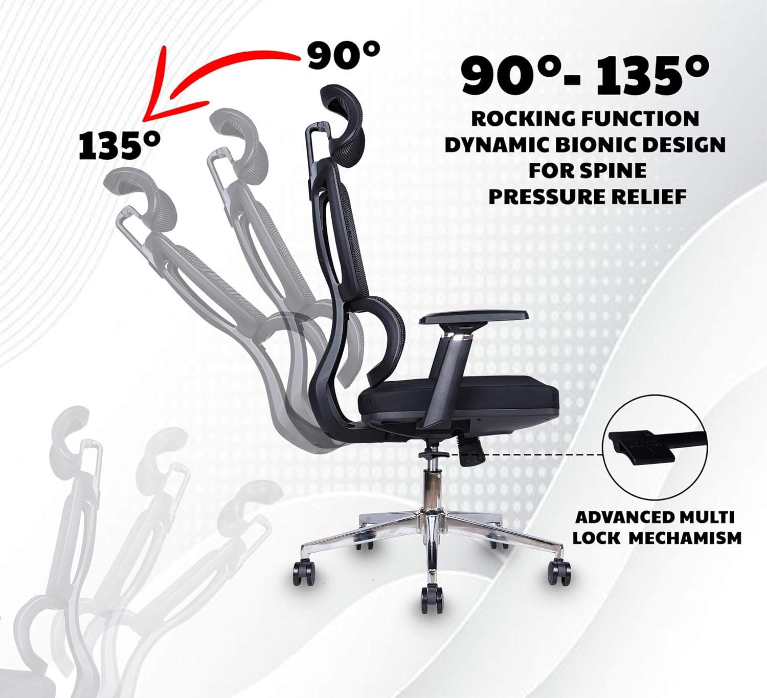 2-Way Office Workstation, 3-drawer filing cabinet, 3-link waiting bench, 9-locker filing cabinet, Dual Orthopedic Office Chair, Ergonomic office chair, Executive office desk, headrest office eat