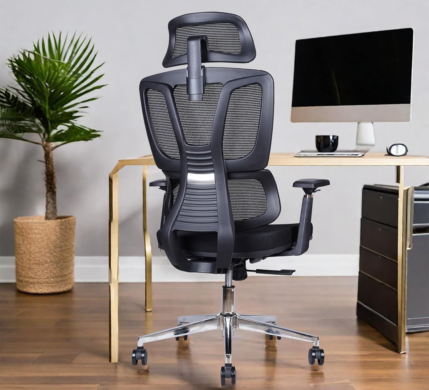 2-Way Office Workstation, 3-drawer filing cabinet, 3-link waiting bench, 9-locker filing cabinet, Dual Orthopedic Office Chair, Ergonomic office chair, Executive office desk, headrest office eat