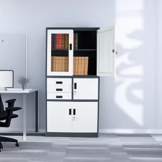 2-Way Office Workstation, 3-drawer filing cabinet, 3-link waiting bench, 9-locker filing cabinet, Dual Orthopedic Office Chair, Ergonomic office chair, Executive office desk, headrest office eat