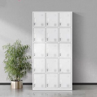 1-Way Office Workstation, 9-locker filing cabinet, Dual Orthopedic Office Chair, Ergonomic office chair, Executive office desk, filing cabinet, headrest office, Waiting bench