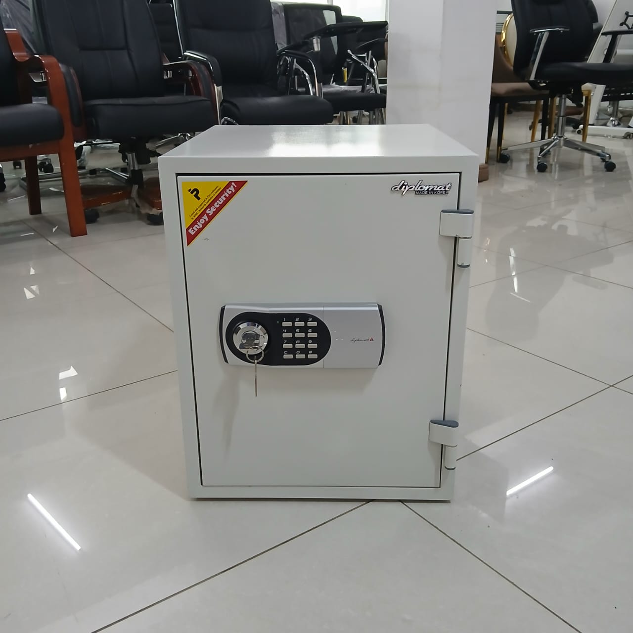 4-Way Office Workstation, 9-locker filing cabinet, Dual Orthopedic Office Chair, Ergonomic office chair, Executive office desk, headrest office eat, Waiting bench