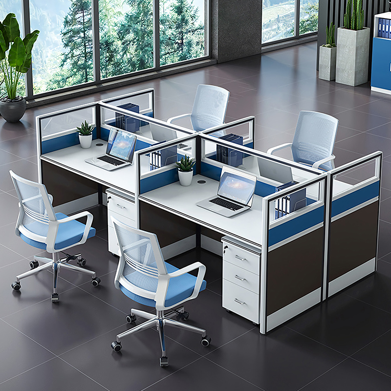 4-Way Office Workstation, 9-locker filing cabinet, Dual Orthopedic Office Chair, Ergonomic office chair, Executive office desk, filing cabinet, headrest office eat