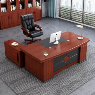 2-Way Office Workstation, 9-locker filing cabinet, Dual Orthopedic Office Chair, Ergonomic office chair, Executive office desk, filing cabinet, headrest office eat