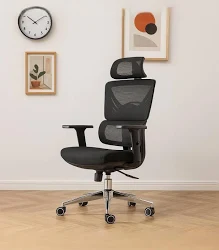 Ergonomic High-Back Gaming Chair with Lumbar & Headrest Support – Black & Red